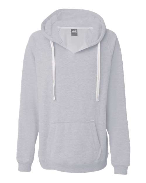 J. America Women's Sueded V-Neck Hooded Sweatshirt