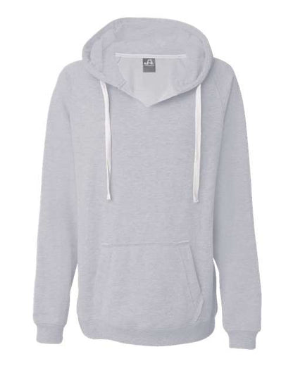 J. America Women's Sueded V-Neck Hooded Sweatshirt