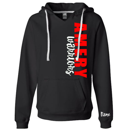 J. America Women's Sueded V-Neck Hooded Sweatshirt